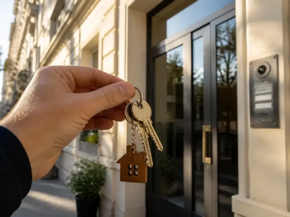 Anunț închiriere apartament — chei la intrarea blocului Anunț închiriere apartament: ce verifici înainte de garanție